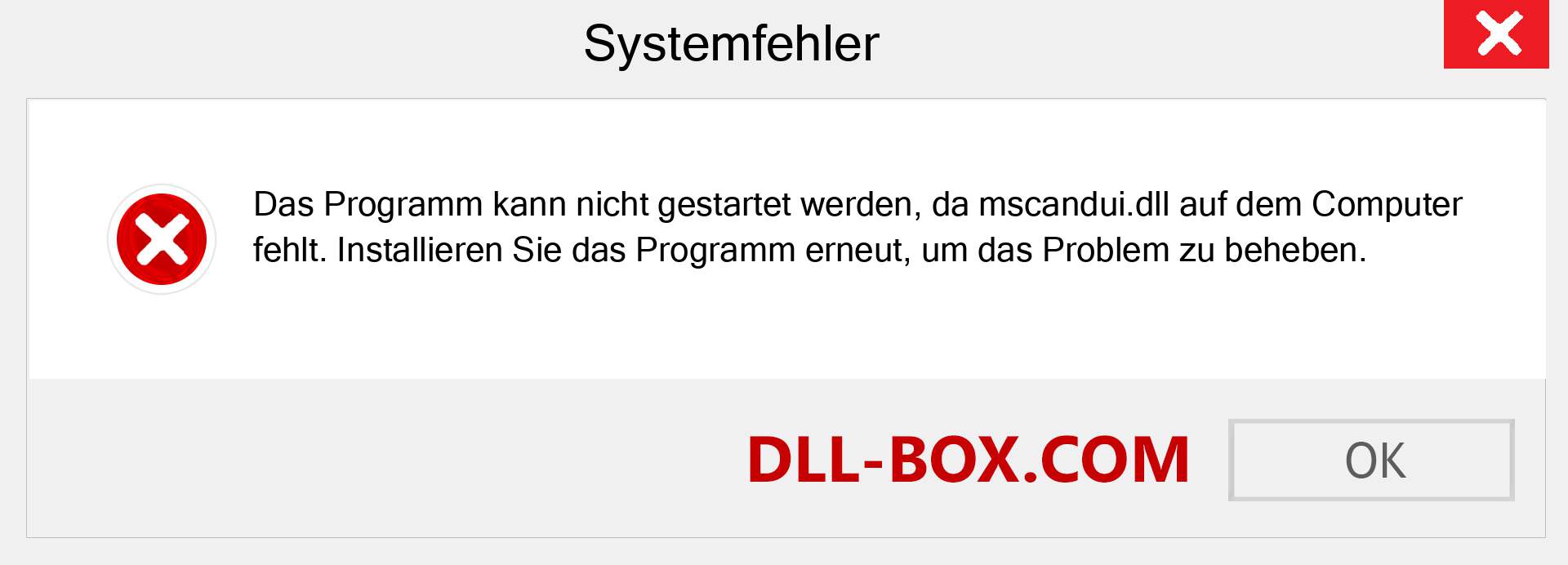 mscandui.dll-Datei fehlt?. Download für Windows 7, 8, 10 - Fix mscandui dll Missing Error unter Windows, Fotos, Bildern